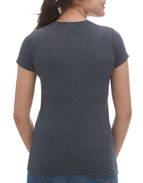 Load image into Gallery viewer, Heather Navy M&amp;O Contour Deluxe Blend T-Shirt
